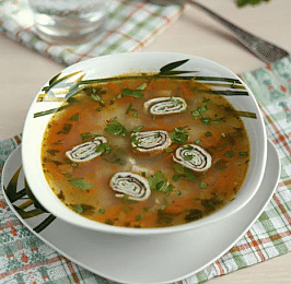 Кукурузный суп с омлетом