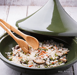 Жареный рис с шиитаке