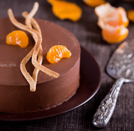 Шоколадно-мандариновый торт