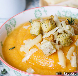 Суп-пюре из моркови, сельдерея и чечевицы